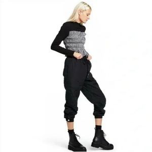 Sandy Liang Mid-Rise Quilted Black Jogger Pants